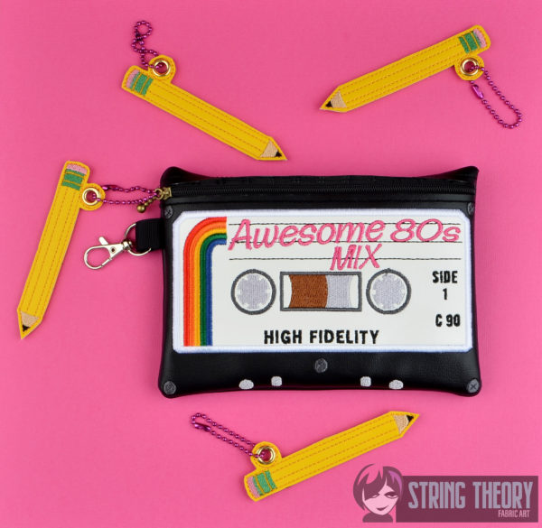 Retro Cassette Tape Partially Lined Zip Bag - Image 11