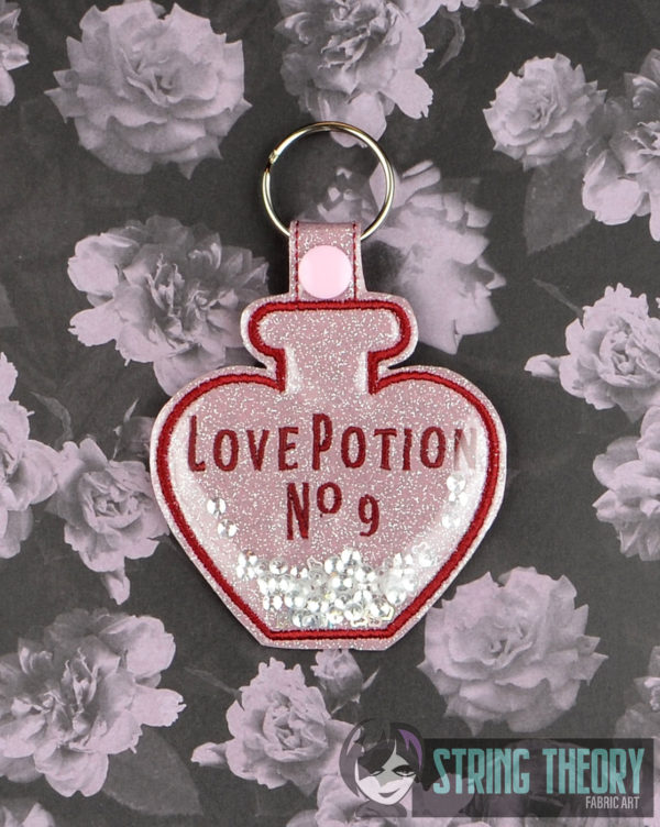 Love Potion No 9 Poison Bottle Trapped Snap Tab Key Fob