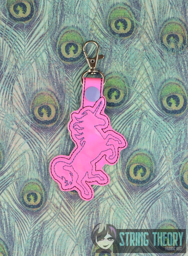 Unicorn Bean Stitch & Burnout Snap Tab Key Fob 2 Patterns - Image 3