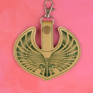 Star Trek – Romulans Symbol Snap Tab Key Fob ITH in the hoop Digital Download for Machine Embroidery Pattern, Design (4×4 Hoop)