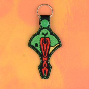 Star Trek – Cardassian Snap Tab Key Fob ITH in the hoop Digital Download for Machine Embroidery Pattern, Design (4×4 Hoop)