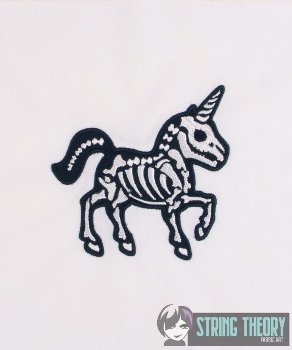 Skelecorn Skeleton Unicorn Appliqué - Image 2