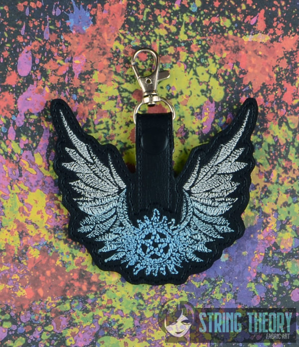 Paranormal Antidemon Wings Snap Tab Key Fob