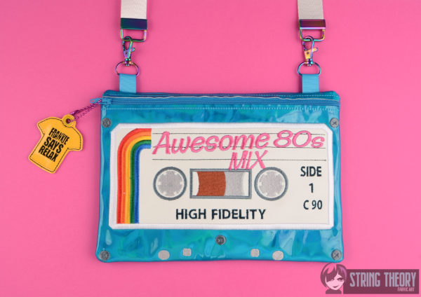 Retro Cassette Tape Partially Lined Zip Bag - Image 5