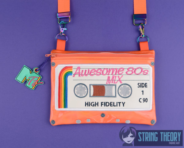 Retro Cassette Tape Partially Lined Zip Bag - Image 8