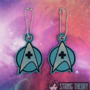 Star Trek – Old School Medical Insignia Dangles  ITH In The Hoop Digital Download for Machine Embroidery Pattern, Design (4x4 Hoop)
