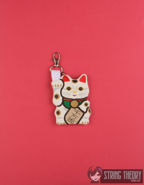 Maneki Neko Lucky Cat Partially Lined Zip Bag - Image 6