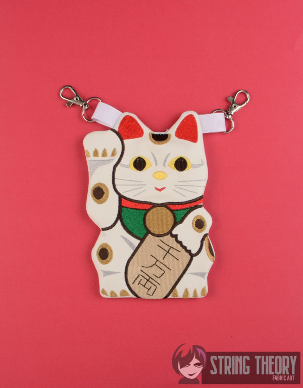 Maneki Neko Lucky Cat Partially Lined Zip Bag - Image 5