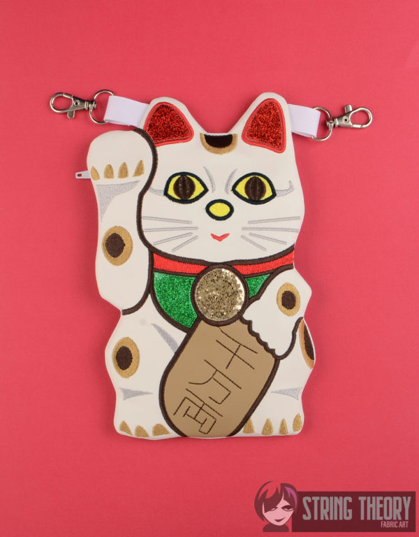 Maneki Neko Lucky Cat Partially Lined Zip Bag - Image 4