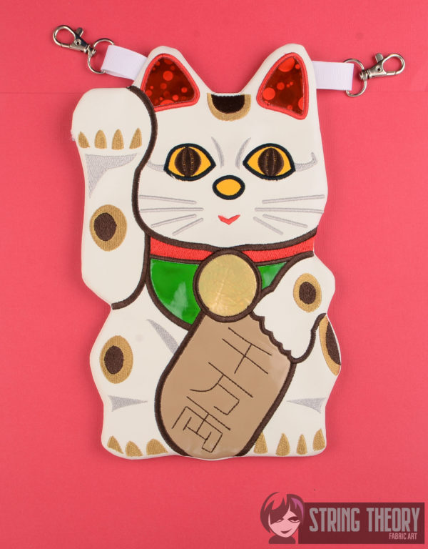 Maneki Neko Lucky Cat Partially Lined Zip Bag - Image 3