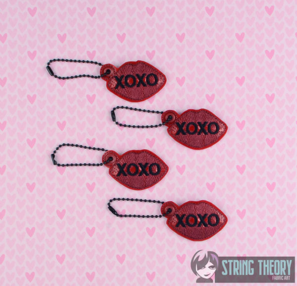 Love Letters Fully Lined Zip Bag with XOXO Lips Dangle - Image 7