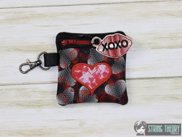 Love Letters Fully Lined Zip Bag with XOXO Lips Dangle - Image 6