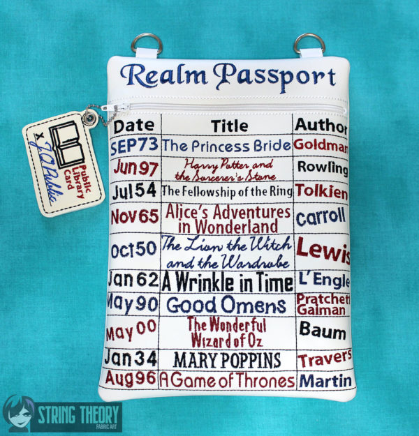 Realm Passport Fantasy Books Library Card Fully Lined Zip Bag - Image 2