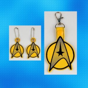 Star Trek – Command Symbol Fob, Dangle ITH in the hoop Digital Download for Machine Embroidery Pattern, Design (4×4 Hoop)