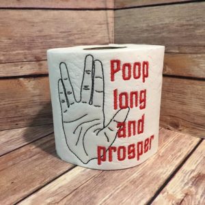 Star Trek – Poop Long and Prosper Digital Download for Machine Embroidery Pattern, Design (4×4, 5×7 Hoop)