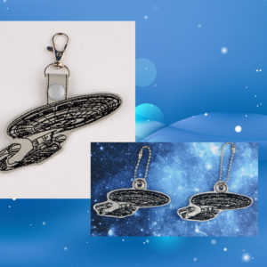 Star Trek – New School Vessel fob, Dangle ITH in the hoop Digital Download for Machine Embroidery Pattern, Design (4×4 Hoop)