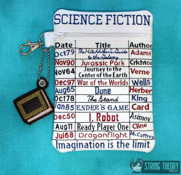 Sci-Fi Science Fiction Books Library Card Fully Lined Zip Bag - Image 4