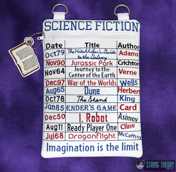 Sci-Fi Science Fiction Books Library Card Fully Lined Zip Bag - Image 3