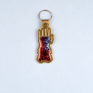 Glove Villain Trapped Glitter Snap Tab Key Fob ITH in the hoop Digital Download for Machine Embroidery Pattern, Design (4×4 Hoop)