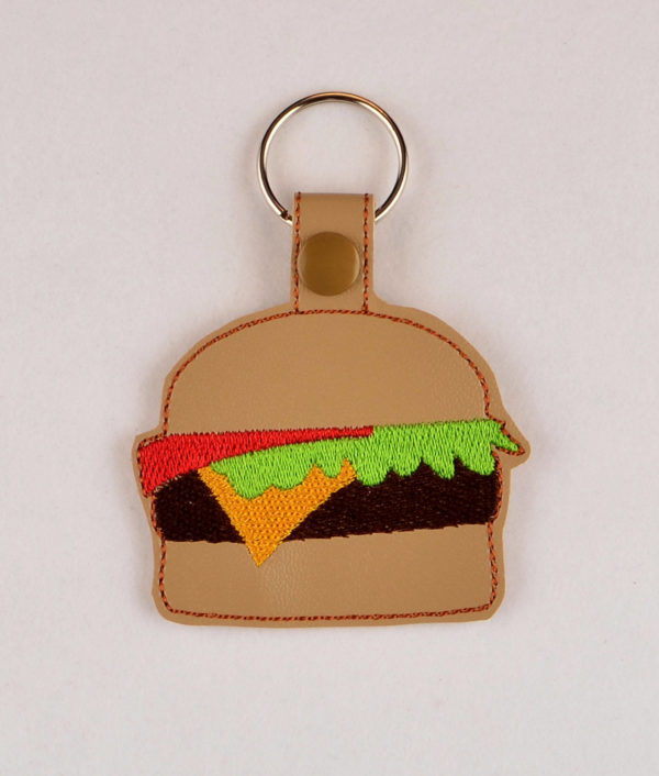 Cheeseburger Snap Tab Key Fob