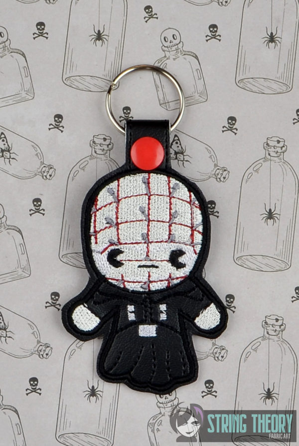 Chibi Needle Face Snap Tab Key Fob