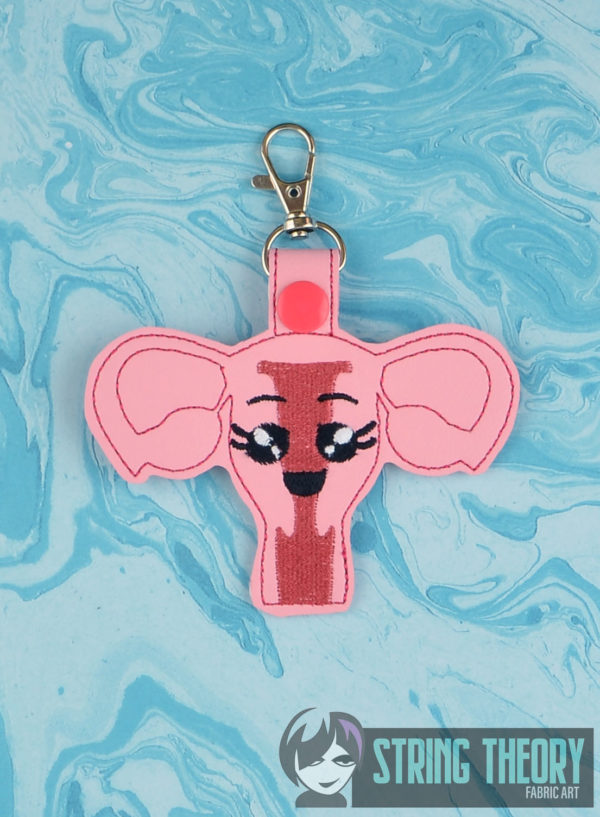 Kawaii Uterus Snap Tab Key Fob