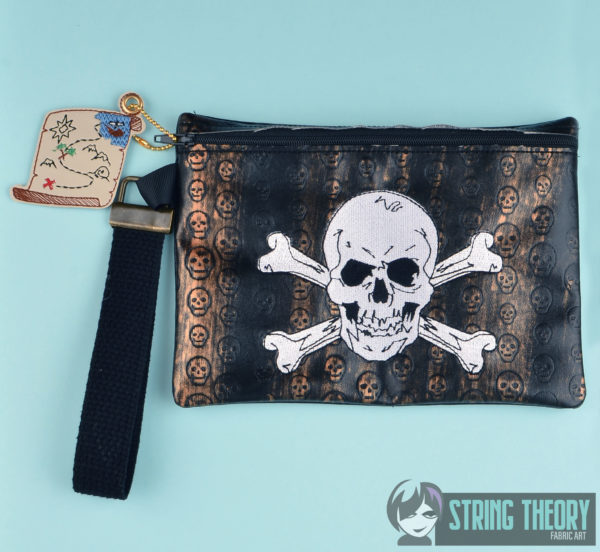 Jolly Roger Partially Lined Zip Bag & Treasure Chest Dangle - Image 4