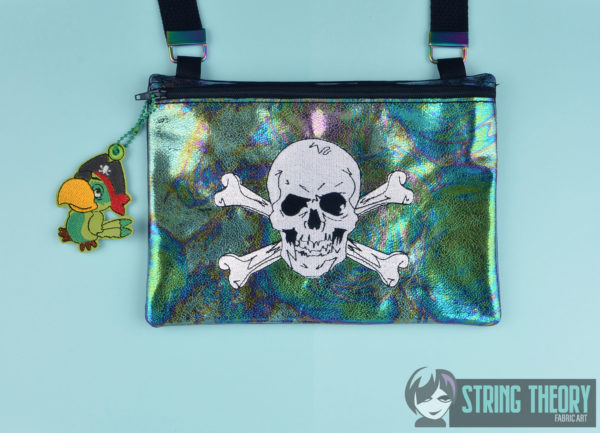 Jolly Roger Partially Lined Zip Bag & Treasure Chest Dangle - Image 3