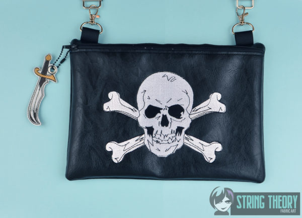 Jolly Roger Partially Lined Zip Bag & Treasure Chest Dangle - Image 2