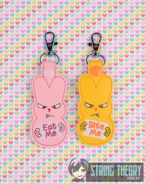 Disgruntled Bun Bun (Bite Me, Eat Me) Snap Tab Key Fob