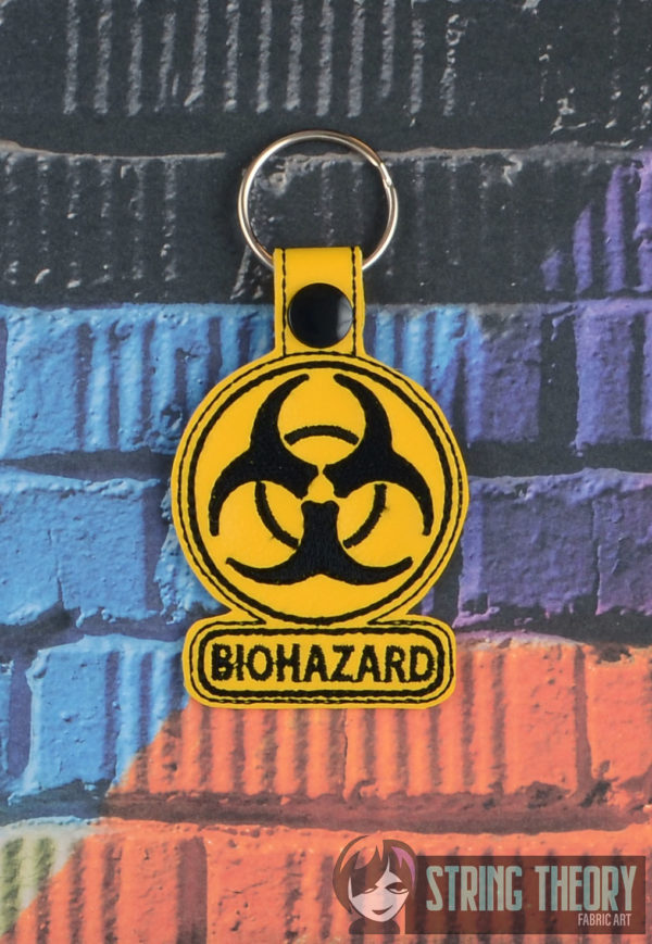 Biohazard Warning Snap Tab Key Fob