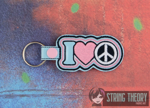 I <3 Peace Snap Tab Key Fob