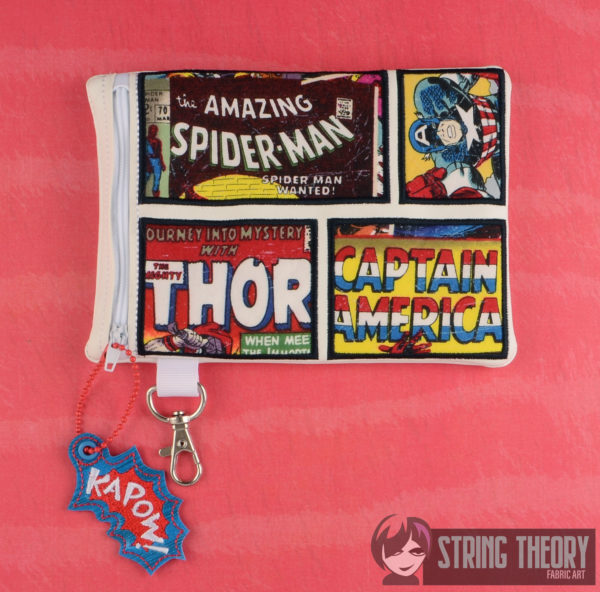 Comic Book Panel Appliqué Fully Lined Zip Bag - Image 8