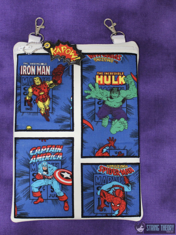 Comic Book Panel Appliqué Fully Lined Zip Bag - Image 2