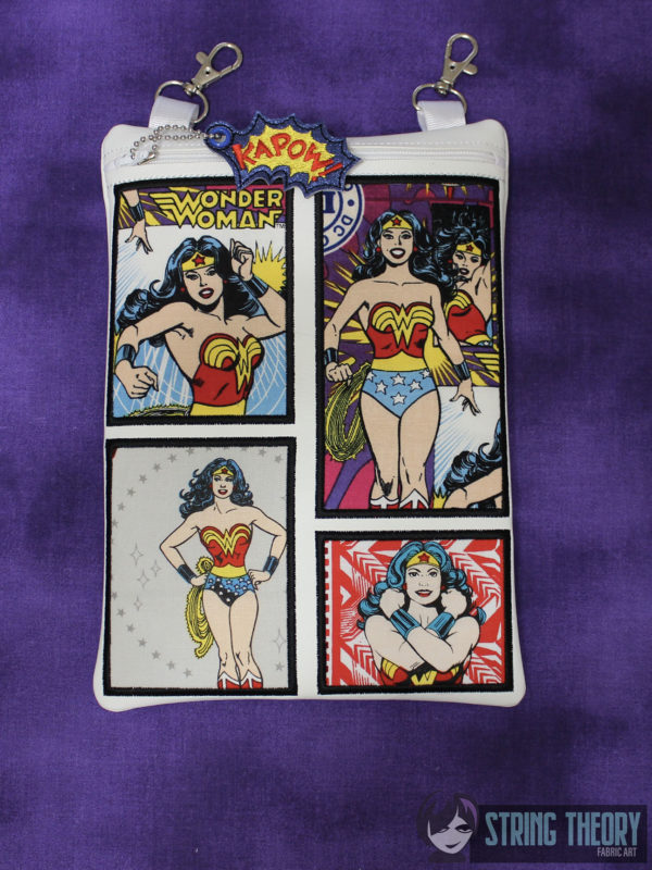 Comic Book Panel Appliqué Fully Lined Zip Bag - Image 3