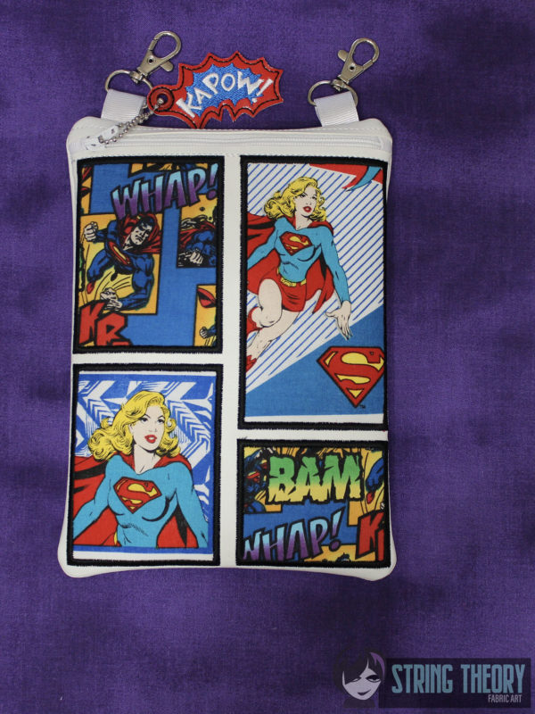 Comic Book Panel Appliqué Fully Lined Zip Bag - Image 5