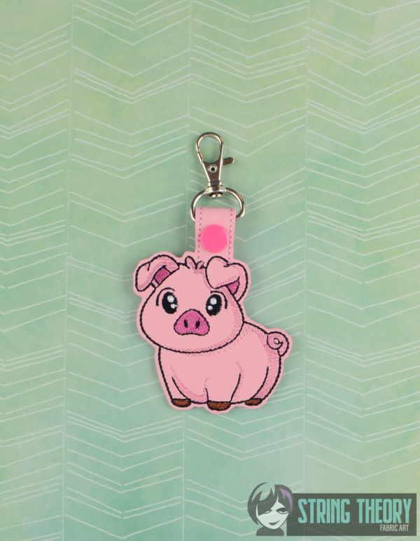 Chibi Piggy Snap Tab Key Fob