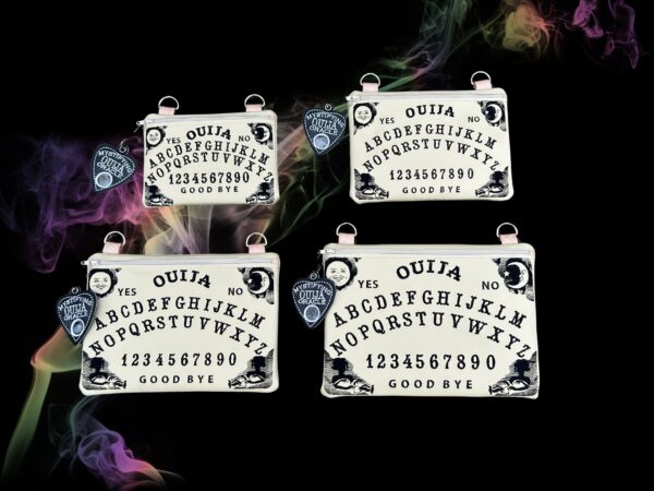 Ouija Partially AND Fully Lined Zip Bag & Planchette Dangle