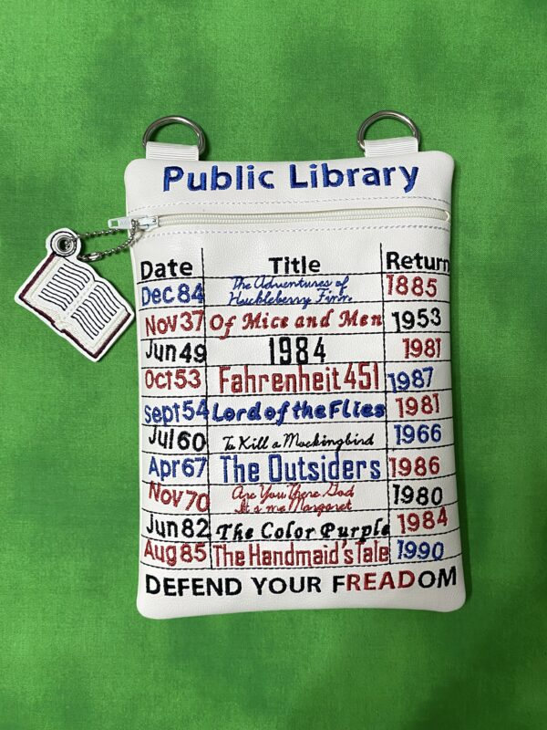 Banned Books Library Card Fully Lined Zip Bag with Dangles - Image 4