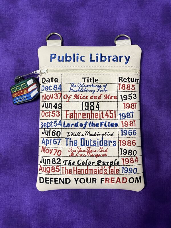 Banned Books Library Card Fully Lined Zip Bag with Dangles - Image 3