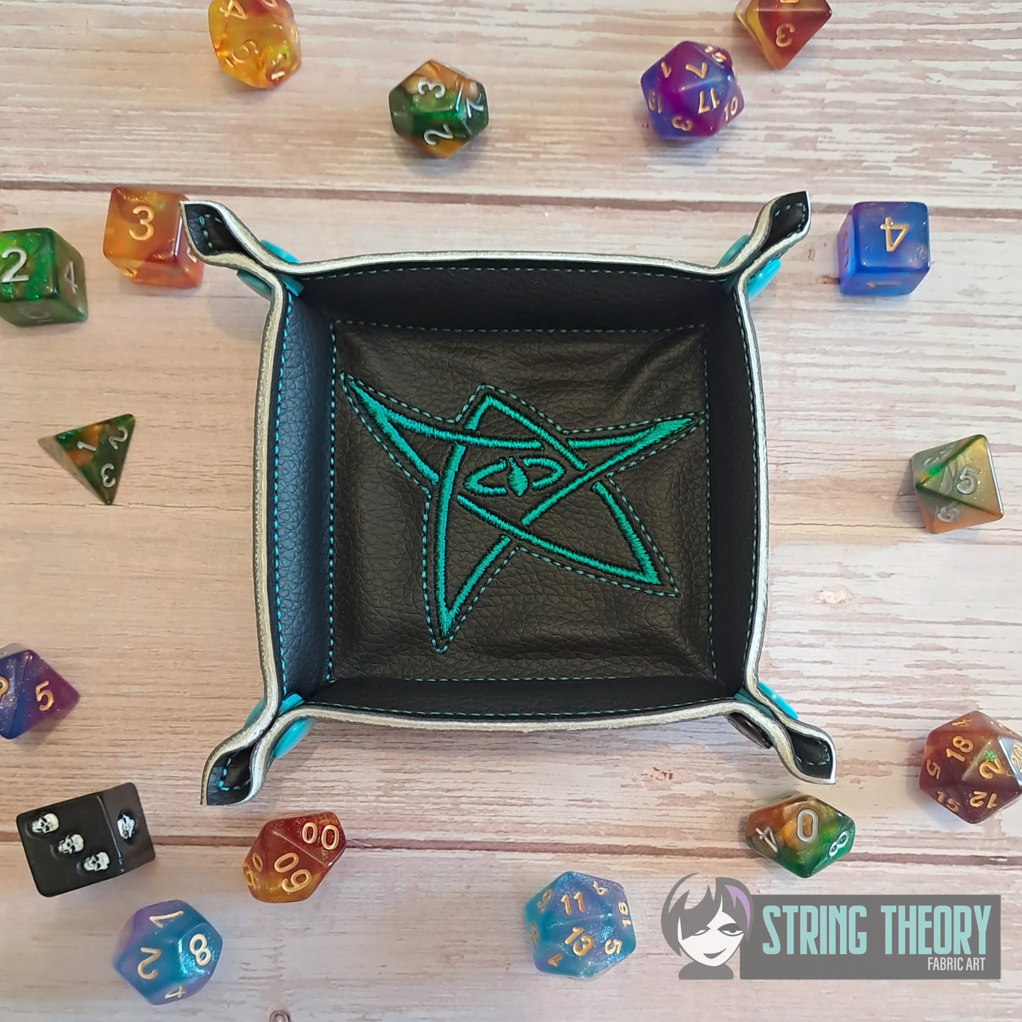 Elder Sign Dice Tray ITH machine embroidery design