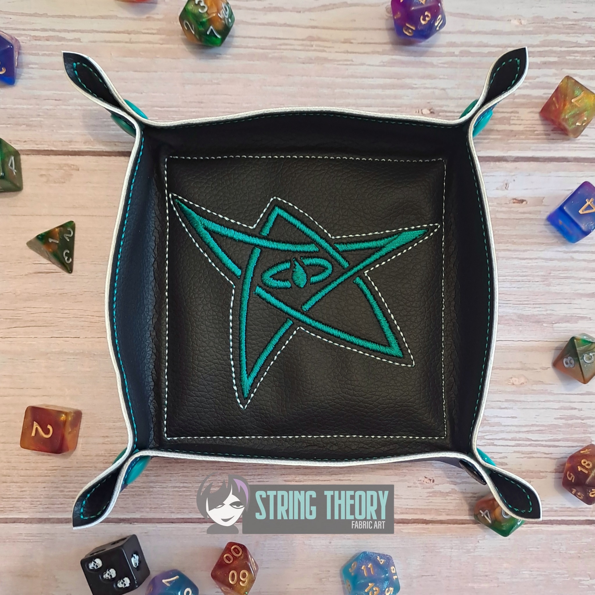 Elder Sign Dice Tray ITH machine embroidery design
