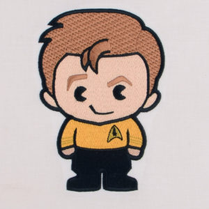 Star Trek –Chibi Captain Kirk Digital Download for Machine Embroidery Pattern, Design (4×4, 5×7 Hoop)
