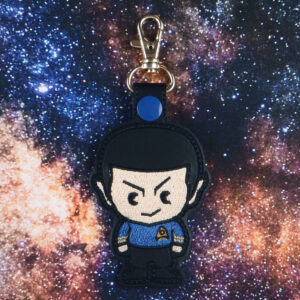 Star Trek –Chibi Spock Fob ITH in the hoop Digital Download for Machine Embroidery Pattern, Design (4×4 Hoop)