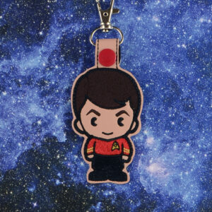 Star Trek – Chibi Scotty Fob ITH in the hoop Digital Download for Machine Embroidery Pattern, Design (4×4 Hoop)