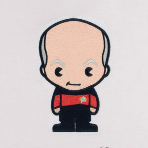 Star Trek - Chibi Captain PIcard Digital Download for Machine Embroidery Pattern, Design (4×4, 5×7 Hoop)