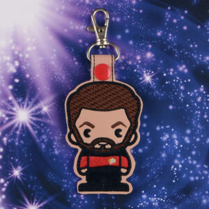 Star Trek - Chibi Riker Fob ITH in the hoop Digital Download for Machine Embroidery Pattern, Design (4×4 Hoop)