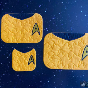 Star Trek Old School Command Mug Rug  ITH in the hoop Digital Download for Machine Embroidery Pattern, Design (4x4, 5×7, 6×10 Hoop)