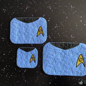 Star Trek Old School Science Mug Rug  ITH in the hoop Digital Download for Machine Embroidery Pattern, Design (4x4, 5×7, 6×10 Hoop)
