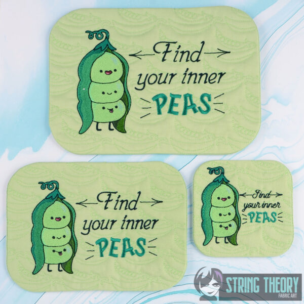 Find Your Inner Peas Mug Rug